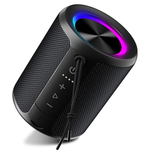 2BOOM Portable Bluetooth Speaker, IPX7 Waterproof Wireless Speaker with 20W Loud Stereo Sound, 15H Playtime & Beat-Synced RGB Light, Small Outdoor Speaker for Shower, Pool, Beach, Hiking and Gifts